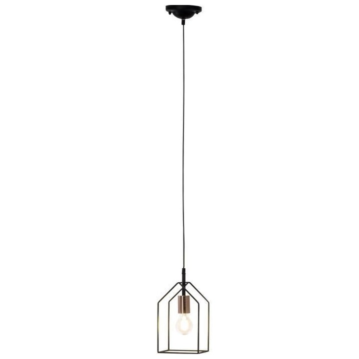 BRILLANT Suspension Home - Métal - E27 1x60W - Noir et cuivre