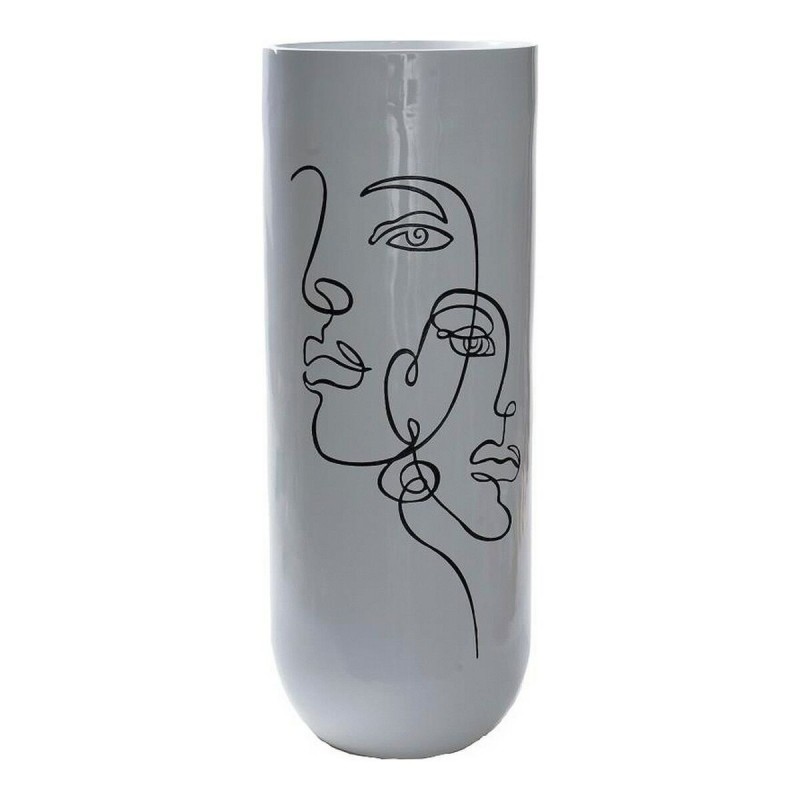 Vase DKD Home Decor Abstrait Blanc Résine Moderne (35 x 35 x 90 cm)