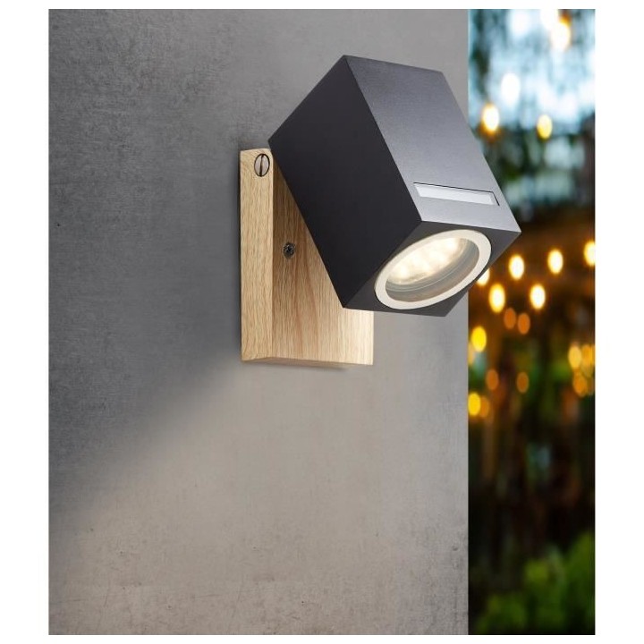 BRILLIANT - GALENI Applique extérieure - coloris noir/naturel - méta