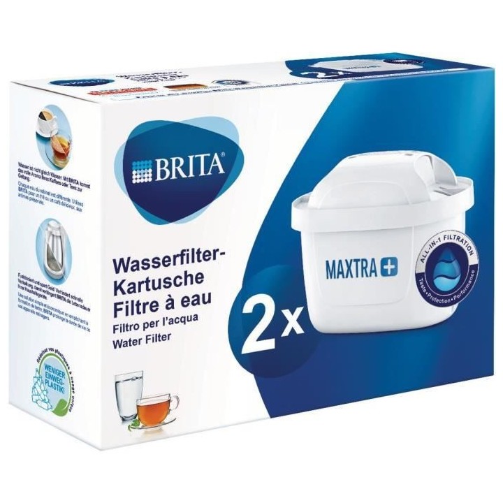 BRITA Pack de 2 cartouches MAXTRA+ pour carafes filtrantes