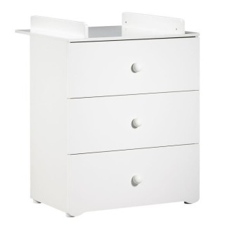 BABY PRICE New Basic Commode a langer 3 tiroirs - Boutons boule blancs