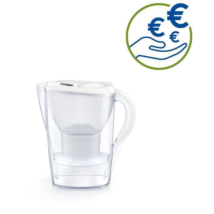 Carafe filtrante Marella blanche BRITA - 1 filtre MAXTRA+ inclus