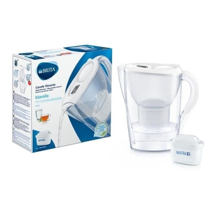 Carafe filtrante Marella blanche BRITA - 1 filtre MAXTRA+ inclus