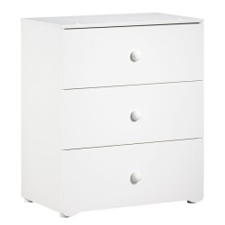 BABY PRICE New Basic Commode a langer 3 tiroirs - Boutons boule blancs
