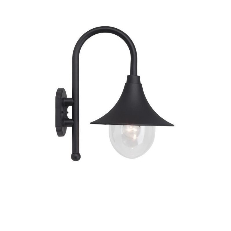 BRILLIANT - BERNA Applique extérieure - coloris noir - alu/matiere plastique E27 1x60W