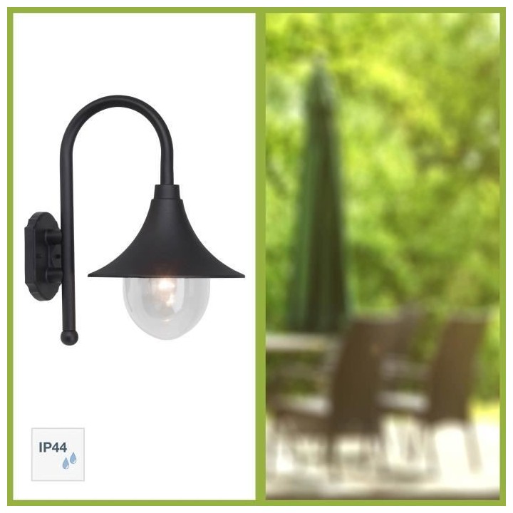 BRILLIANT - BERNA Applique extérieure - coloris noir - alu/matiere pl