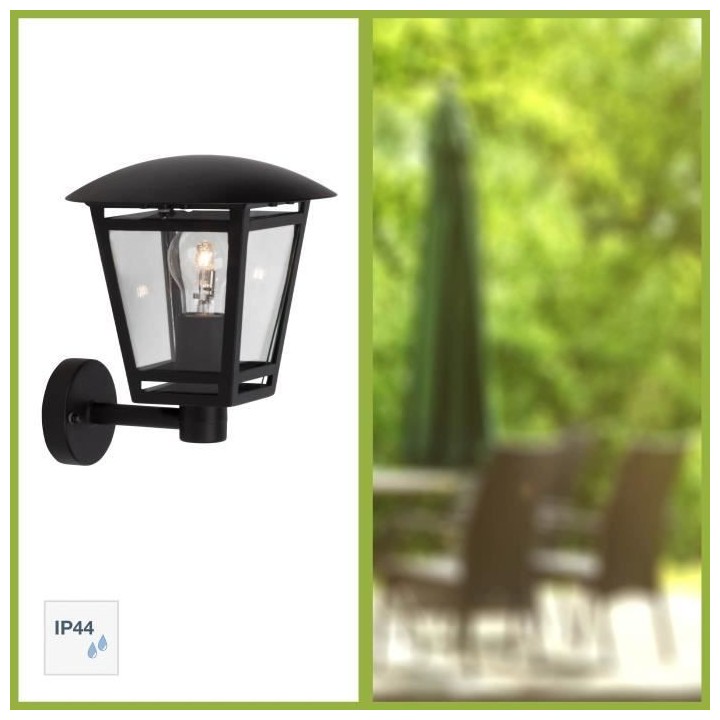 BRILLIANT - RILEY Applique extérieure - coloris noir - métal/verre E