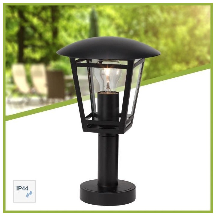 BRILLIANT - RILEY Borne extérieure - coloris noir - métal/verre E27