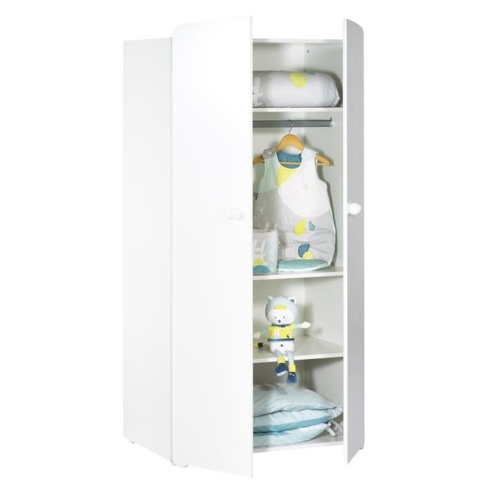 BABY PRICE New Basic Armoire Chambre bébé 2 Portes