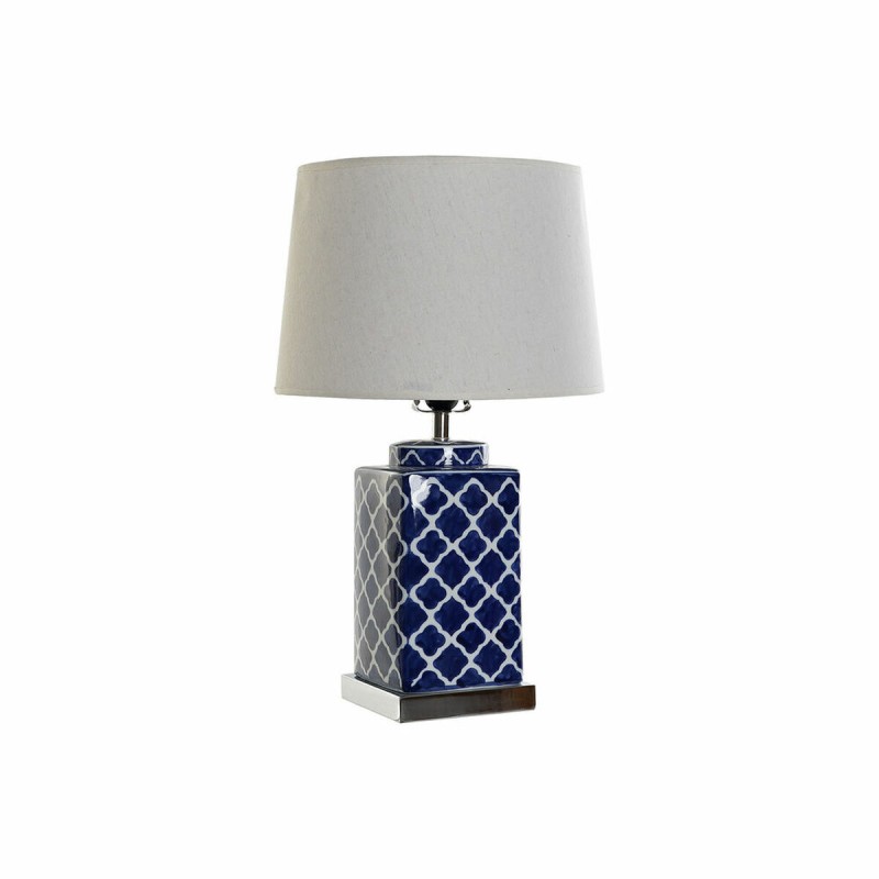 Lampe de bureau DKD Home Decor 35 x 35 x 57 cm Porcelaine Bleu Blanc 220 V 60 W