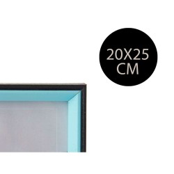 Cadre photo Noir Bleu Verre 3 x 27 x 22 cm Bois MDF