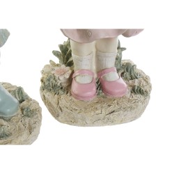 Figurine Décorative DKD Home Decor 28 x 20 x 48,5 cm Bleu Rose Enfant (2 Unités)