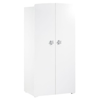 BABY PRICE Armoire chambre bébé 2 portes - Boutons étoile gris - Ne