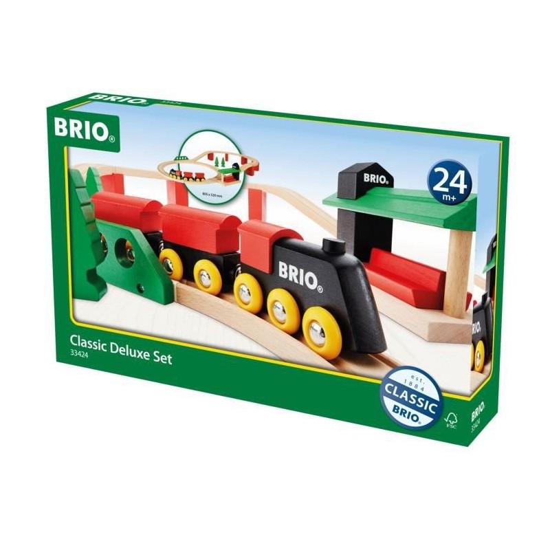 Brio Circuit Tradition Deluxe - Coffret 25 pieces - Circuit de train en bois - Ravensburger - Mixte des 2 ans - 33424