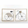 Décoration murale DKD Home Decor Noir Bicyclette Métal Bois MDF (80 x 2.5 x 40 cm) (2 pcs)