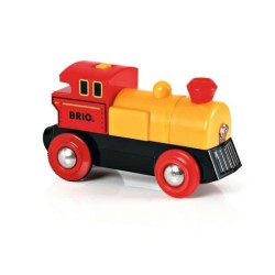 Brio World Locomotive a pile Bi-directionnelle Jaune Accessoire lumineux Circuit de train en bois - Ravensburger - Des 3 ans - 3