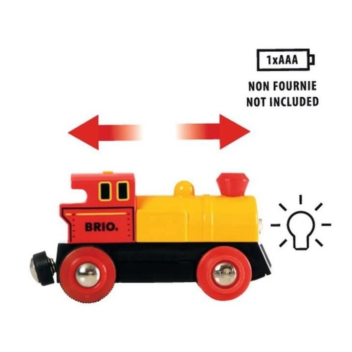 Brio World Locomotive a pile Bi-directionnelle Jaune Accessoire lumine