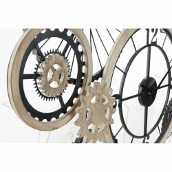 Horloge Murale DKD Home Decor Noir Métal Radio Bois MDF (84.5 x 5 x 67.3 cm)