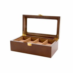 Boîte à bijoux DKD Home Decor Montres Marron Bois Verre Bois MDF 22 x 12 x 8 cm