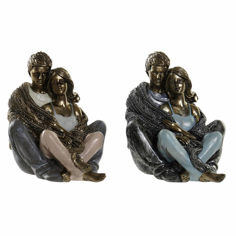 Figurine Décorative DKD Home Decor Cuivre Moderne Couple 12 x 10,5 x 12 cm (2 Unités)