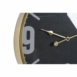 Horloge Murale DKD Home Decor Verre Noir Doré Fer (60 x 6.5 x 80 cm)