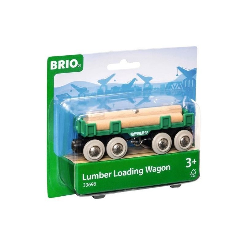 Brio World Wagon Convoyeur de Bois - Accessoire aimanté pour circuit de train en bois - Ravensburger - Mixte des 3 ans - 33696