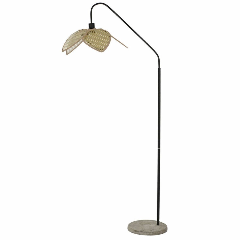 Lampadaire DKD Home Decor Noir Gris Métal Ciment Rotin 60 W (45 x 72 x 165 cm)