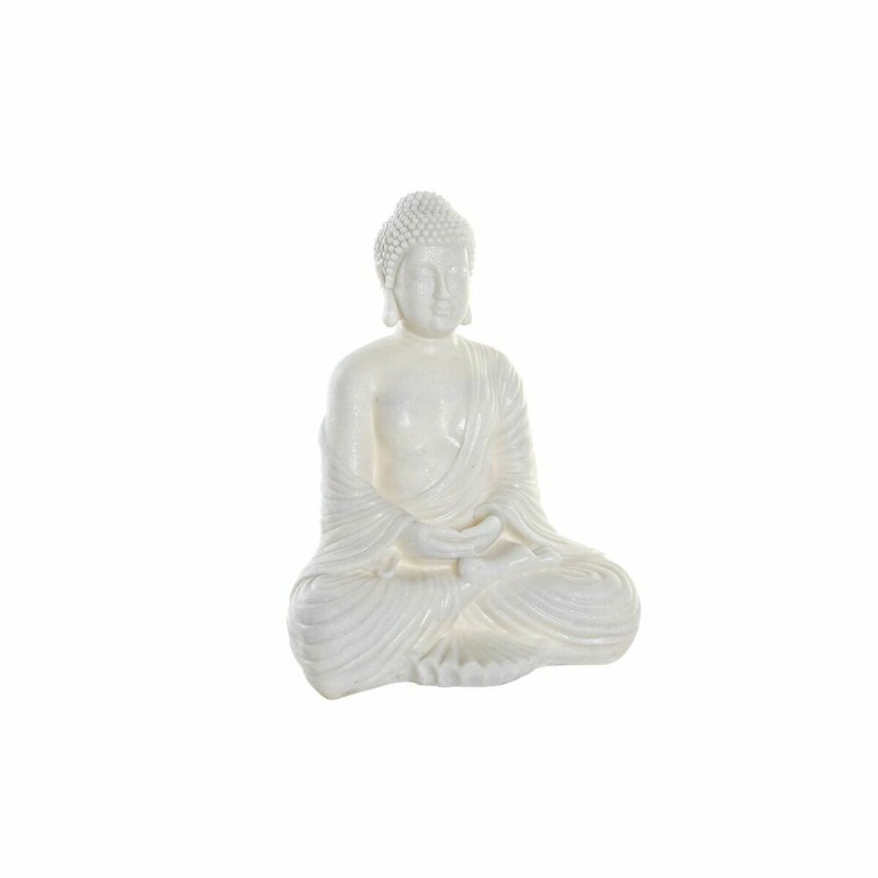 Lampe de bureau DKD Home Decor Fibre de Verre Buda Blanc (36 x 25 x 45 cm)