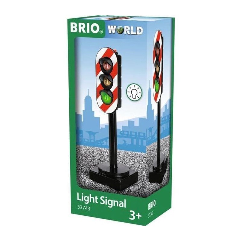 Brio World Feux Tricolores Lumineux - Accessoire pour circuit de train en bois et voiture - Ravensburger - Mixte des 3 ans - 337