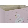 Boîte Décorative DKD Home Decor Multicouleur Naturel Rose clair Bois Cygne 39 x 26 x 31 cm