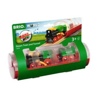 Brio World Train a vapeur et Tunnel - Accessoire Circuit de train en b