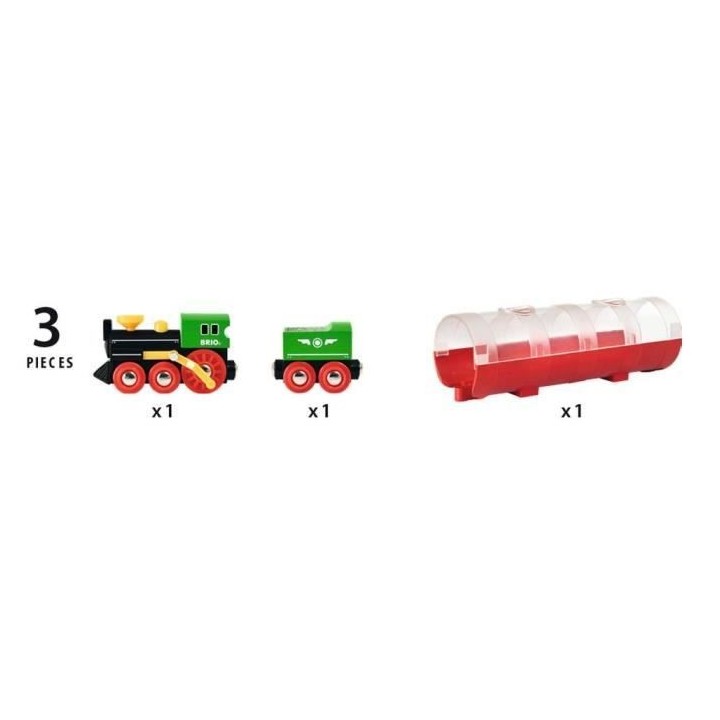 Brio World Train a vapeur et Tunnel - Accessoire Circuit de train en b