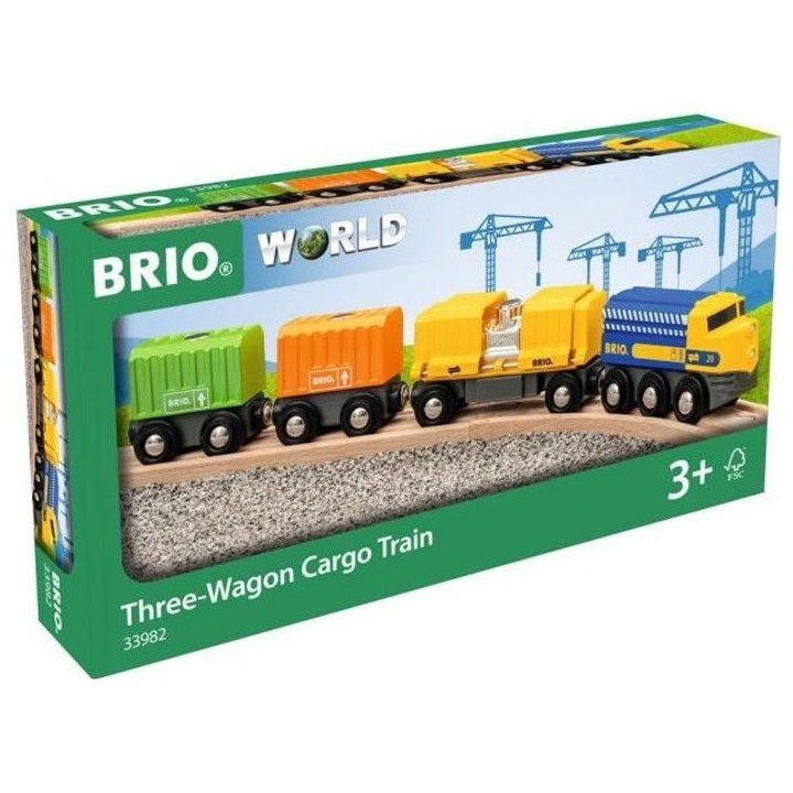 Brio World Long Train de Marchandises - Accessoire Circuit de train en