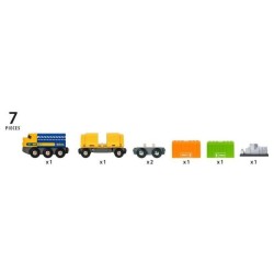 Brio World Long Train de Marchandises - Accessoire Circuit de train en bois - Ravensburger - Mixte des 3 ans - 33982