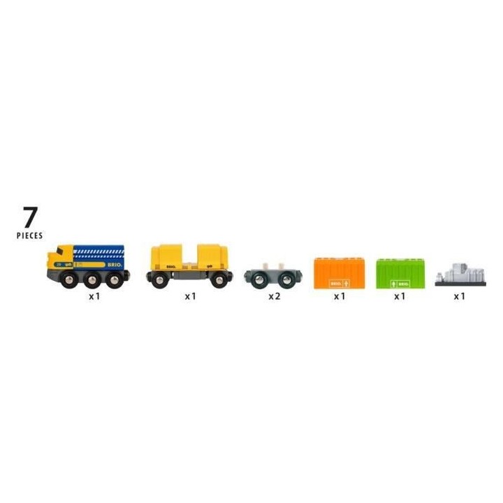 Brio World Long Train de Marchandises - Accessoire Circuit de train en