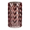 Vase Taillé Epis Verre Rose (11,3 x 19,5 x 11,3 cm)