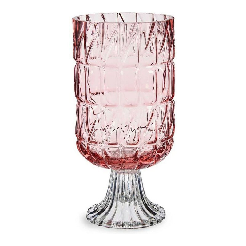 Vase Rose Verre 13 x 26,5 x 13 cm