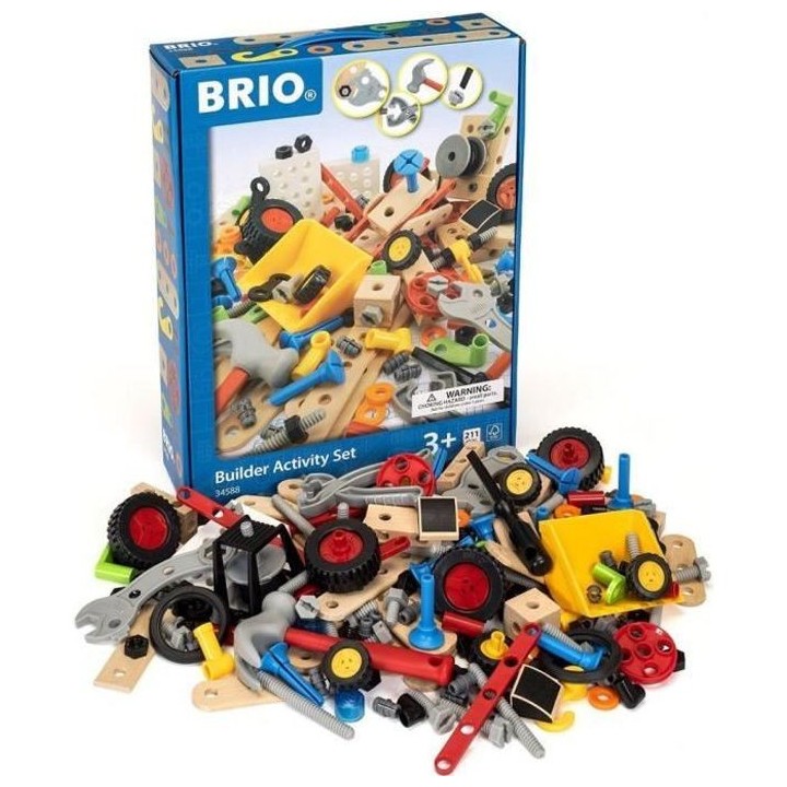 BRIO - 34588 - COFFRET ACTIVITÉ BUILDER 211 PIeCES