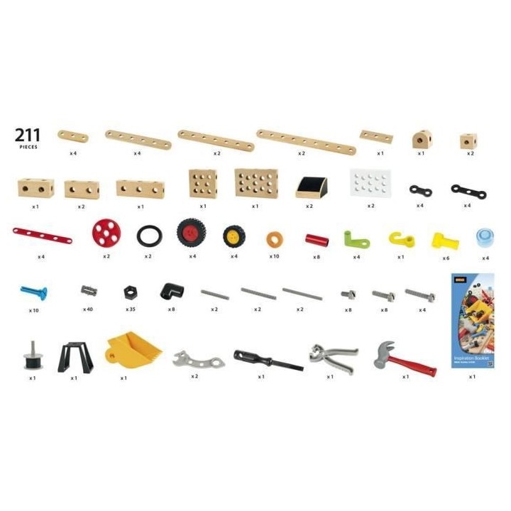 BRIO - 34588 - COFFRET ACTIVITÉ BUILDER 211 PIeCES
