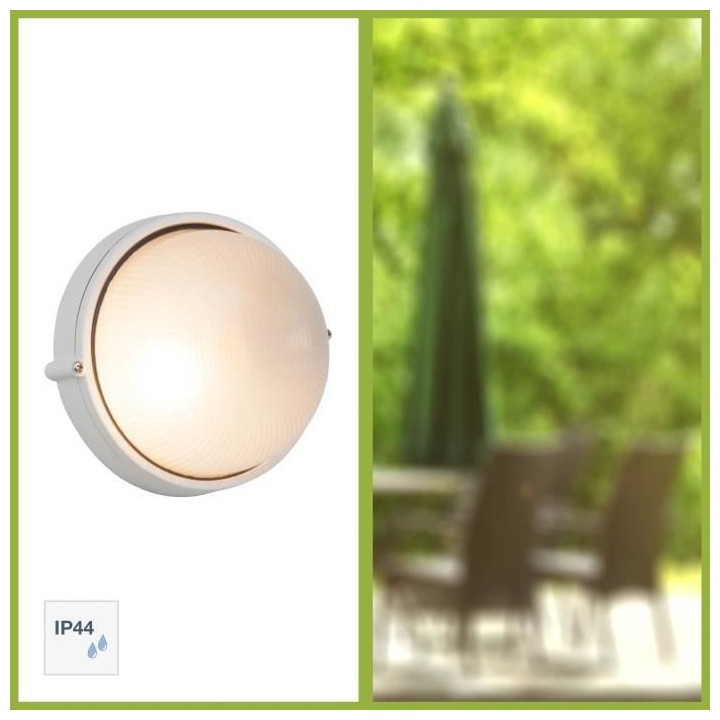 BRILLIANT - SILVESTER Applique extérieure - coloris blanc - verre/mé