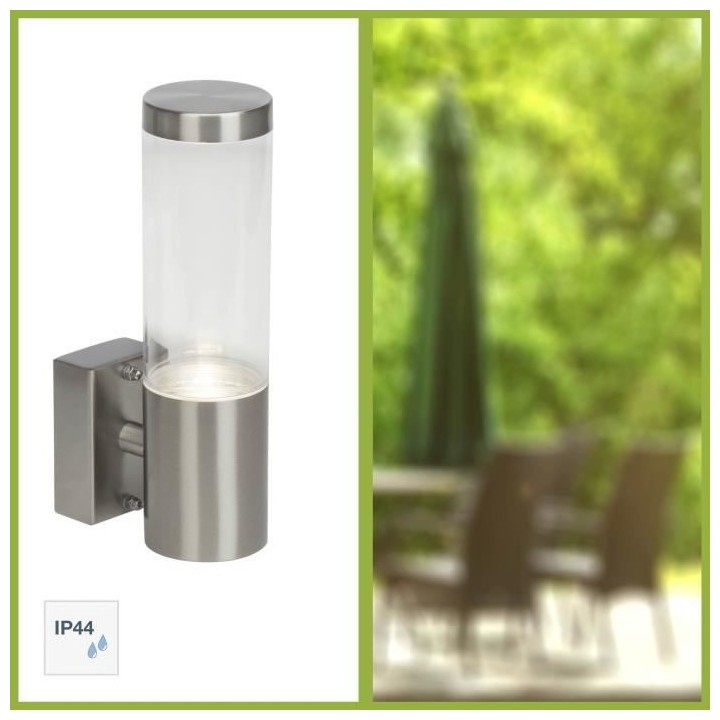 BRILLIANT - BERGEN Applique extérieure - coloris acier - métal/plast