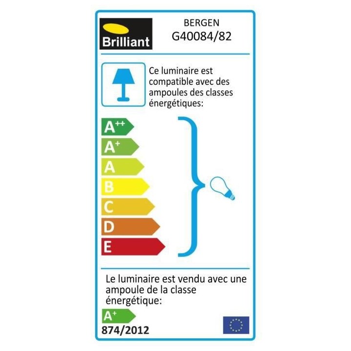 BRILLIANT - BERGEN Borne extérieure - coloris acier - métal/plastiqu