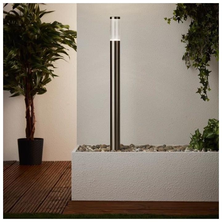 BRILLIANT - BERGEN Potelet extérieur - coloris acier - métal/plastiq