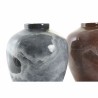 Vase DKD Home Decor Gris 26 x 26 x 32 cm Brun foncé Moderne Laqué (2 Unités)  