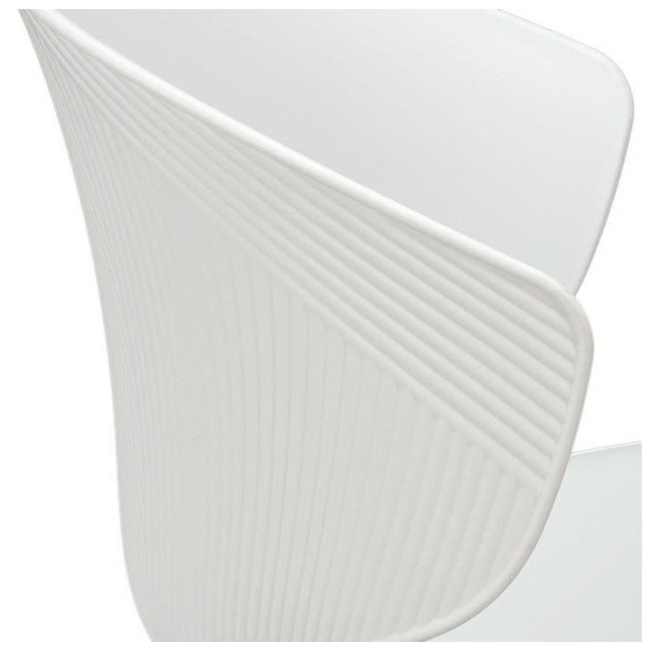 Lot de 2 Chaises rembourrées - Plastique blanc - L 49 x P 56 x H 79 c