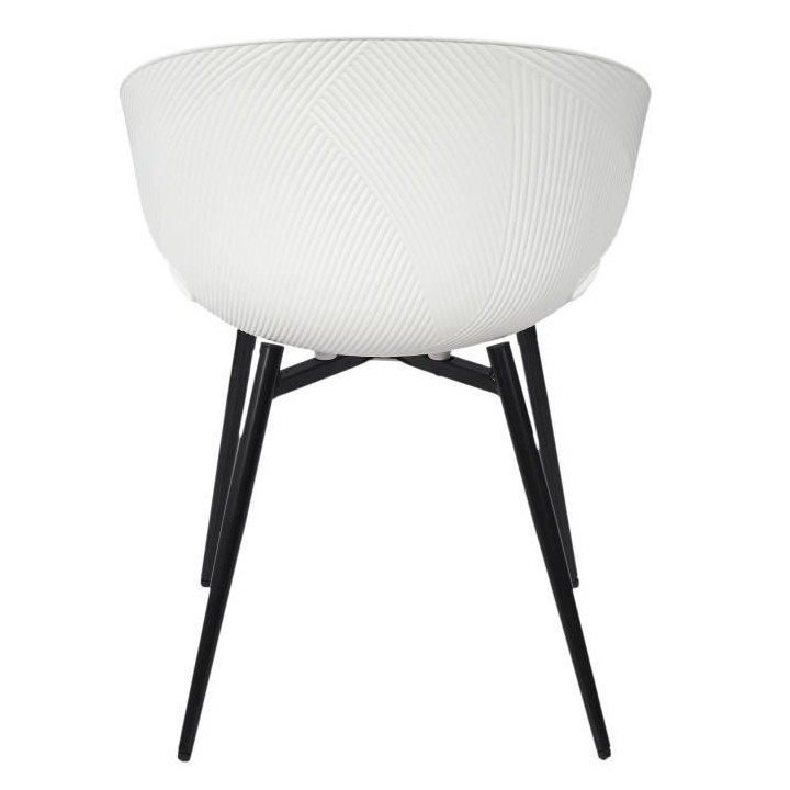 Lot de 2 Chaises rembourrées - Plastique blanc - L 49 x P 56 x H 79 c