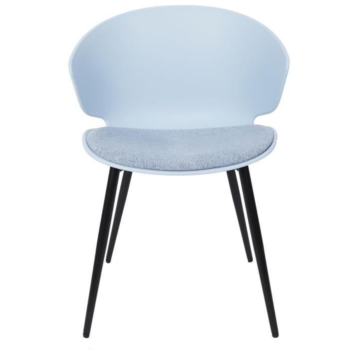 Lot de 2 Chaises rembourrées - Plastique bleu - L 49 x P 56 x H 79 cm