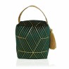 Support de porte Versa Green Gold Métal Textile 13 x 18 x 16 cm