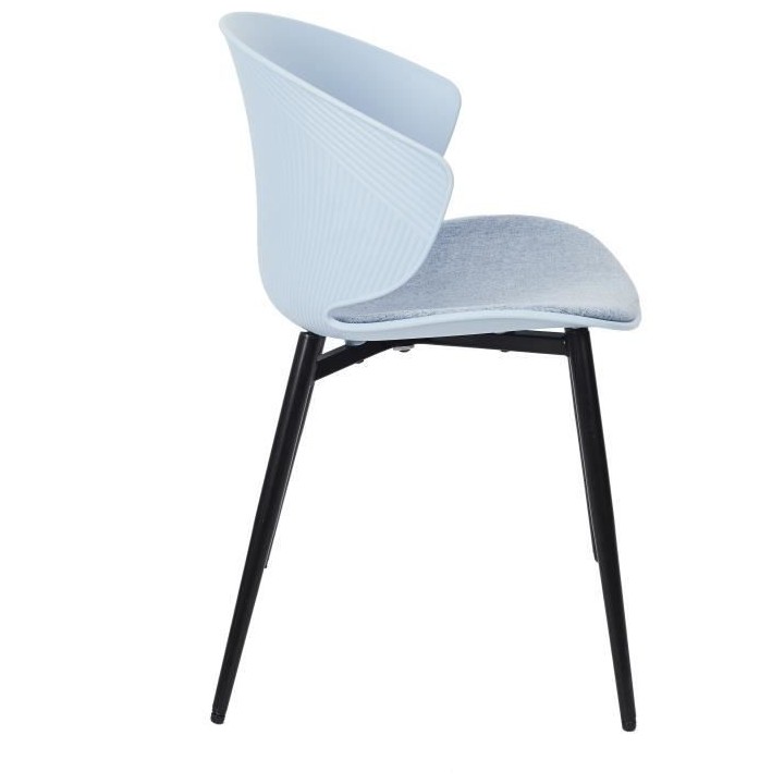 Lot de 2 Chaises rembourrées - Plastique bleu - L 49 x P 56 x H 79 cm