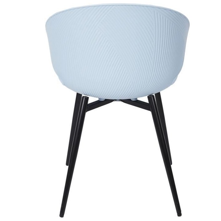 Lot de 2 Chaises rembourrées - Plastique bleu - L 49 x P 56 x H 79 cm